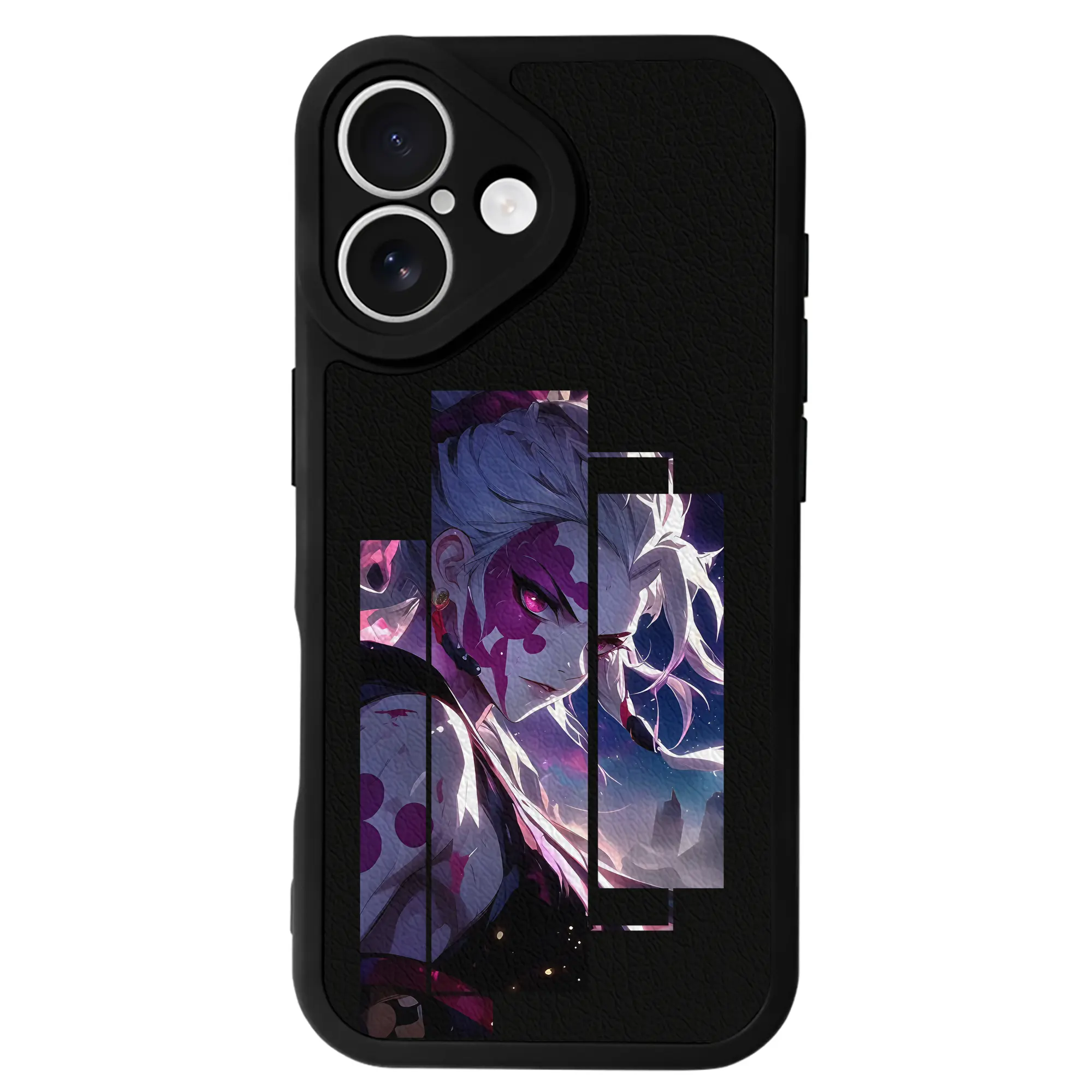 鬼滅の刃 グッズ,堕姫 - IPhone 16シリーズ対応 ・ シリコンスマホケース ・ レザー調 ・ 高精度フィット ・ 耐衝撃 ・ ワイヤレス充電対応 ・ 精密カット